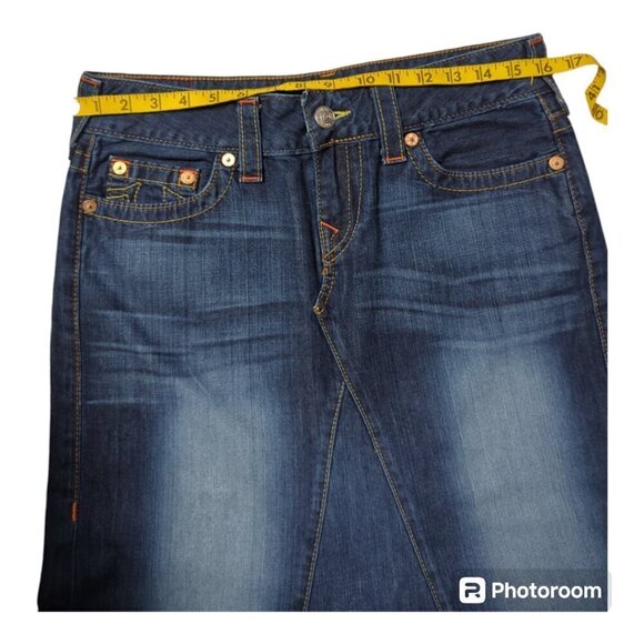 True Religion Denim Jean Pentecostal Skirt Long Size 29 Blue Color - Picture 4 of 10